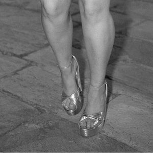 Aquazzura Sundance Plateau 140 Silver Heels